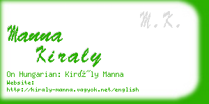 manna kiraly business card